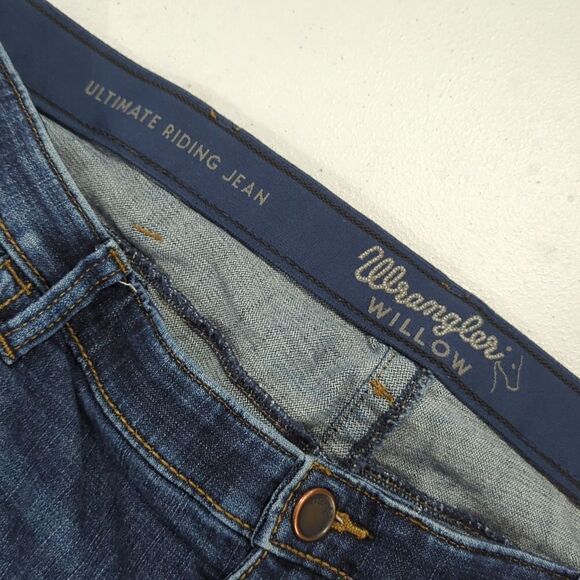 Wrangler Jeans Womens 19 Blue Ultimate Riding Jeans Midrise Dark Wash - Picture 6 of 10